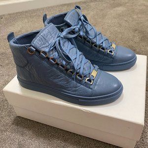 Balenciaga Sky Blue Lace-Up Sneakers